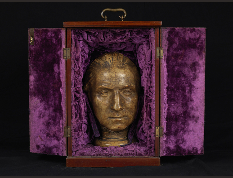 bust of George Washington in a velvet box