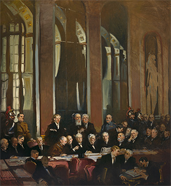 group of men in a formal setting