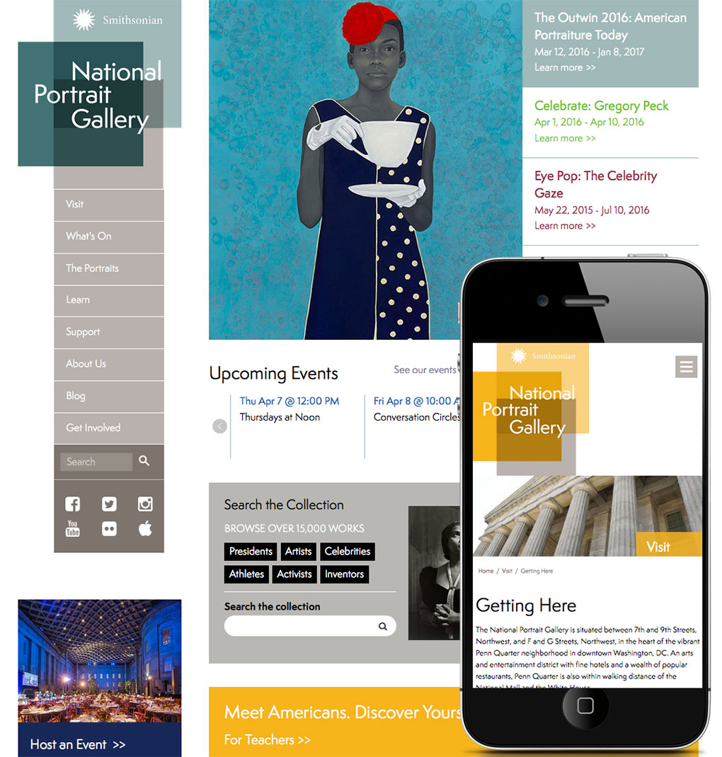 Screen grab of the new website shown both on a computer and a cellular phone