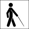 Persona caminando con un bastón, icono